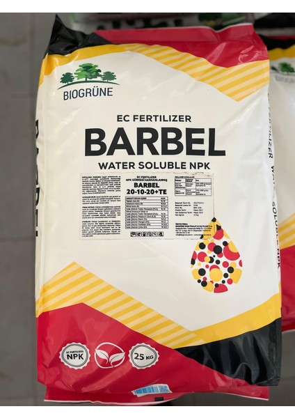 Barbel | Yüksek Kalite- Klorsuz | 20-10-20 Npk Gübresi 25 kg