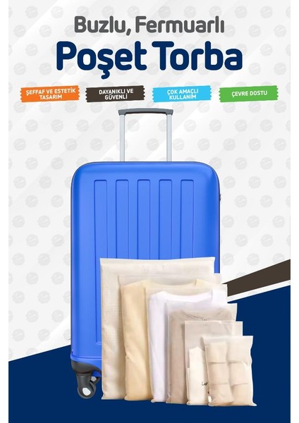 Valiz ve Dolap Içi Düzenleyici Buzlu Fermuarlı Poşet Torba 10 Adet 15 cm x 20 CM-T1466 fiyatları