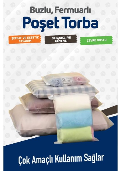 Valiz ve Dolap Içi Düzenleyici Buzlu Fermuarlı Poşet Torba 10 Adet 15 cm x 20 CM-T1466 modelleri