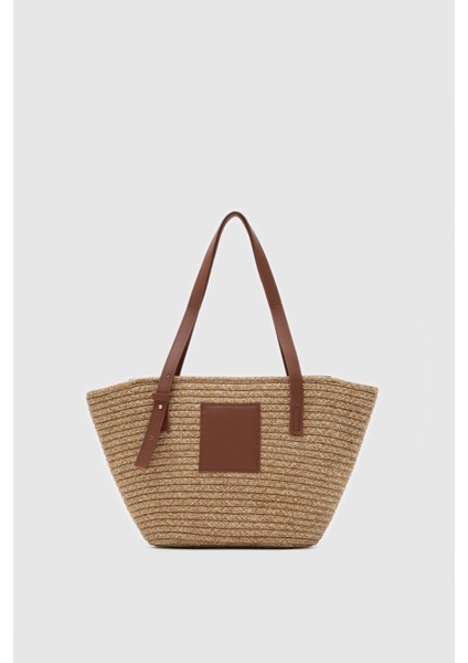 Vittoria Handmade Hasır Çanta Vizon