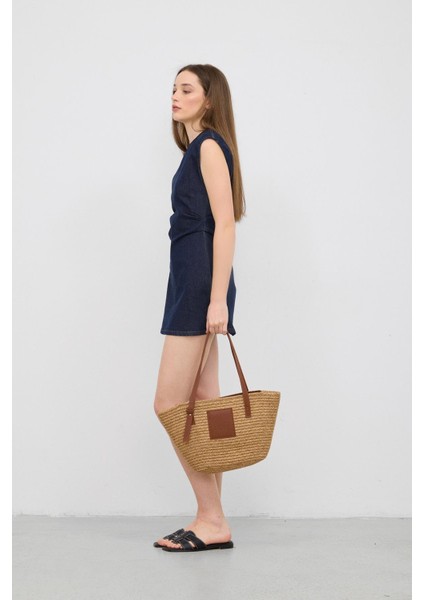 Vittoria Handmade Hasır Çanta Vizon fırsatları