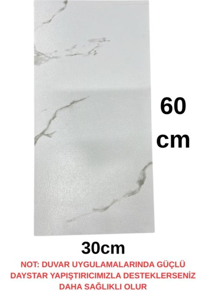 30X60 cm Yapışkanlı Renkli Pvc Zemin Paneli, Kauçuk Arka, Beyaz Renk fiyatları