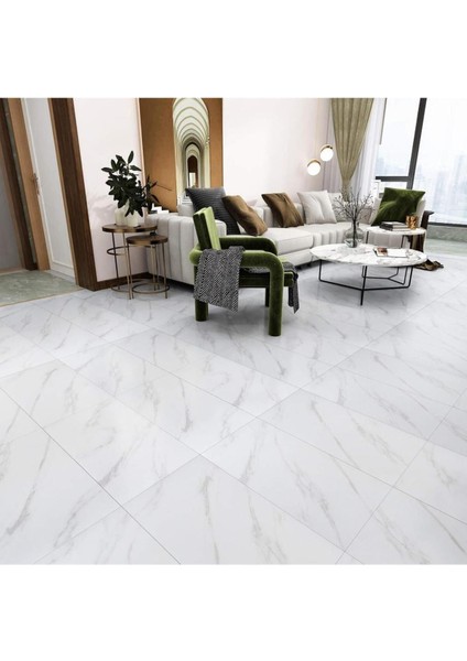 30X60 cm Yapışkanlı Renkli Pvc Zemin Paneli, Kauçuk Arka, Beyaz Renk indirimleri