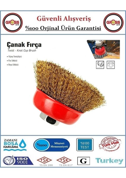 Sarı Saçaklı Çanak Tel Fırça - Orjinal Ürün - 65MM fiyatları