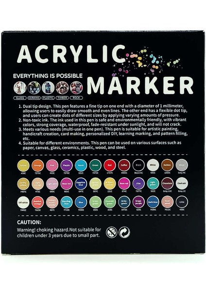 Çift Uçlu Akrilik Marker Kalem Seti 36 Renk modelleri