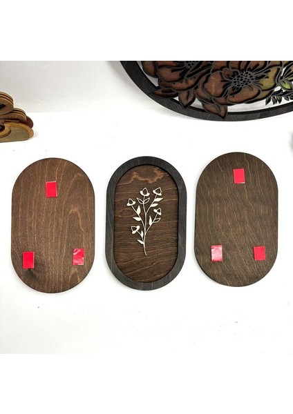 3'lü Ahşap Çiçekli Duvar Dekoru - Minimalist Botanik Duvar Dekoru - Rustik Modern Duvar Süsü - Bohem Ev Dekoru - Doğal Ahşap Çiçek Paneli fırsatları