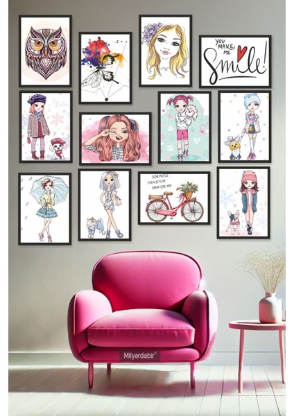 12 Parça Renkli Mdf Tablo Seti ile Çocuk Odalarınıza Neşeli Bir Atmosfer Katın