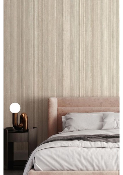 Şık Kahverengi Düz Desenli Duvar Kağıdı 5,33 M²