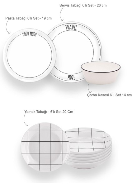 Daily Tunes Yemek Takımı 6 Kişilik 24 Parça