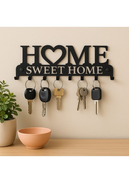 Şık Metal Anahtarlık Askılığı, Siyah, Giriş Için “home Sweet Home” Tasarımı fiyatları