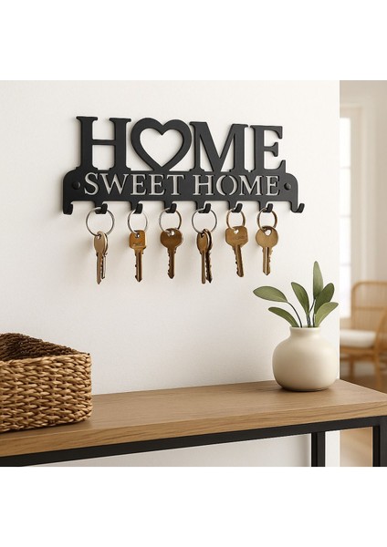 Şık Metal Anahtarlık Askılığı, Siyah, Giriş Için “home Sweet Home” Tasarımı modelleri