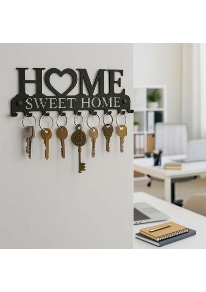 Şık Metal Anahtarlık Askılığı, Siyah, Giriş Için “home Sweet Home” Tasarımı fırsatları