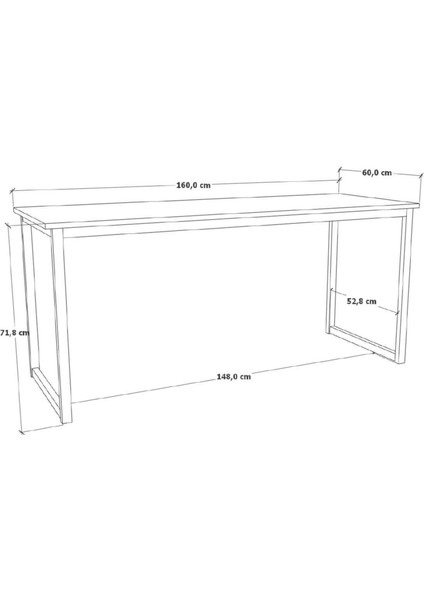 MS1 Metal Ayaklı Çalışma Masası - 160cm - Çam