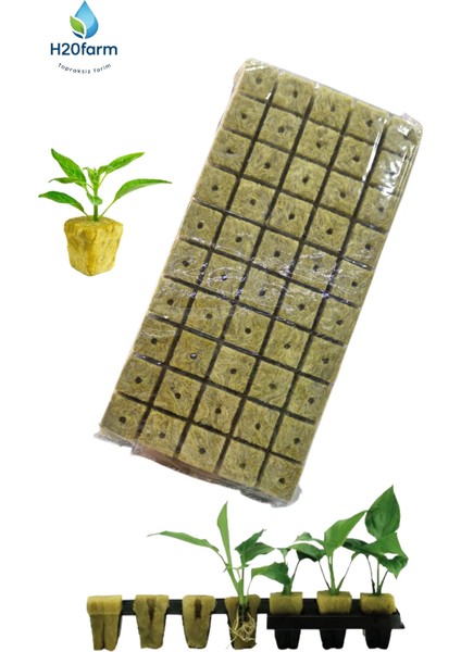 Kaya Yünü Fide Blokları 100’LÜ – Hidroponik & Topraksız Tarım Için modelleri