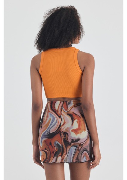 Kadın Pamuklu Crop Top Atlet Esnek Kaşkorse Ribanalı Bluz indirimleri