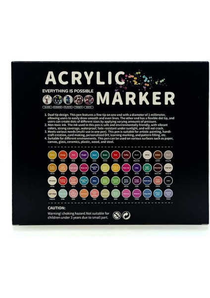 Çift Uçlu Akrilik Marker Kalem Seti 48 Renk modelleri