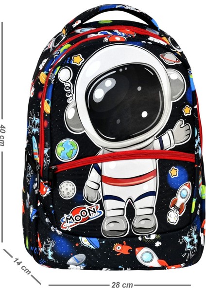 Astronot Desenli Ilkokul Sırt Çantası + Beslenme Çantası (2301) modelleri