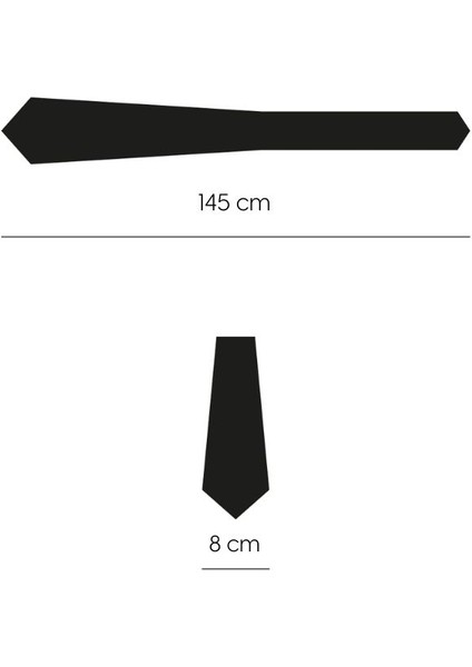 Gri Kare Desenli 8 cm Genişliğinde Siyah Kravat