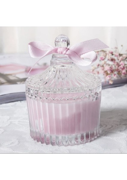 Gül Kokulu Şeffaf Mika Kutuda Şık Mum, Ev ve Hediye Için Ideal fiyatları