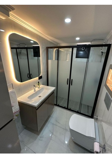 60X80 cm Işıklı Banyo Aynası, Beyaz, Şık ve Modern Dekorasyon Parçası fırsatları