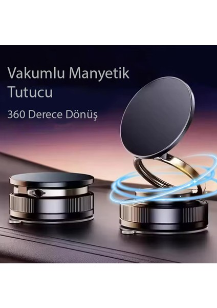 Yesnıce 360 ° Dönen Magsafe Destekli Telefon Tutucu Vakumlu Katlanabilir Tüm Cihazlarla Uyumlu