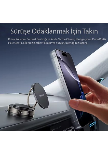 Yesnıce 360 ° Dönen Magsafe Destekli Telefon Tutucu Vakumlu Katlanabilir Tüm Cihazlarla Uyumlu modelleri