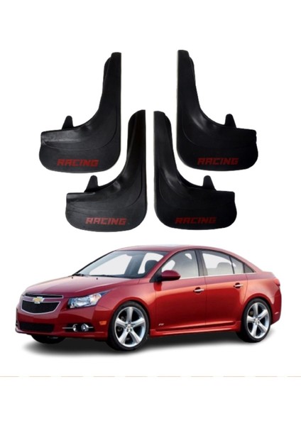 Chevrolet Cruze Sedan Uyumlu Racing Yazılı 4'lü Tozluk Çamurluk Paçalık Modifiye
