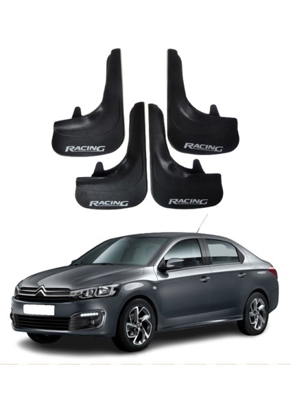 Citroen C Elysee Uyumlu Racing Yazılı 4'lü Tozluk Çamurluk Paçalık Modifiye