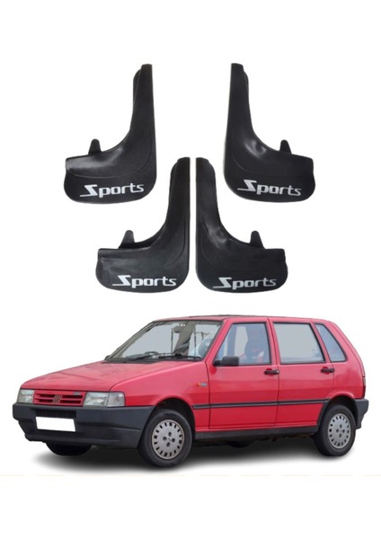 Fiat Uno Uyumlu Sports Yazılı 4'lü Tozluk Çamurluk Paçalık Modifiye