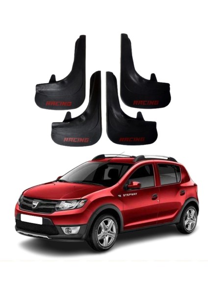 Dacia Stepway 2013 Uyumlu Racing Yazılı 4'lü Tozluk Çamurluk Paçalık Modifiye