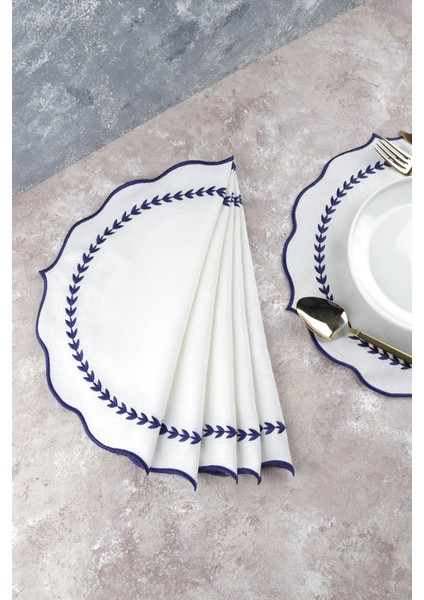 6'lı Nakışlı Keten Amerikan Servis Takımı, Şık ve Şeffaf Tasarım fiyatları