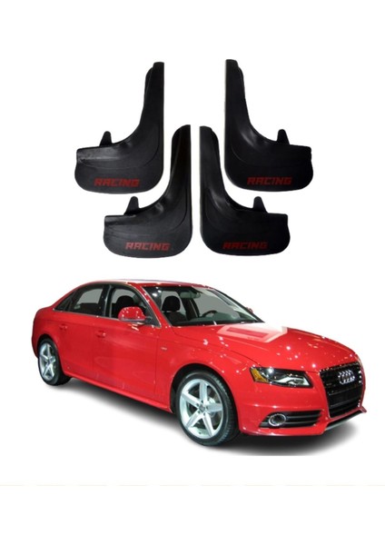 Audi A4 Uyumlu Racing Yazılı 4'lü Tozluk Çamurluk Paçalık Modifiye