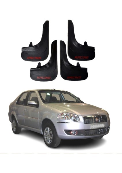 Fiat Siena Uyumlu Racing Yazılı 4'lü Tozluk Çamurluk Paçalık Modifiye