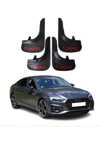 Audi A5 Uyumlu 4'lü Tuning Yazılı Tozluk Çamurluk Paçalık Modifiye