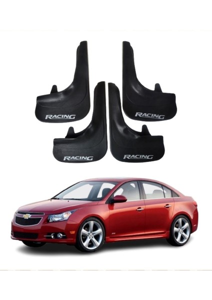 Chevrolet Cruze Sedan Uyumlu Racing Yazılı 4'lü Tozluk Çamurluk Paçalık Modifiye
