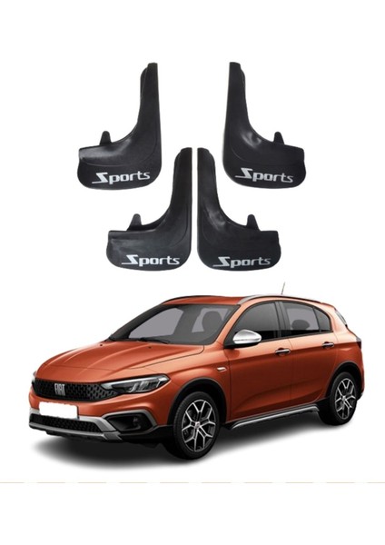 Fiat Egea Cross Tüm Kasalara Uyumlu Sports Yazılı 4'lü Tozluk Çamurluk Paçalık Modifiye