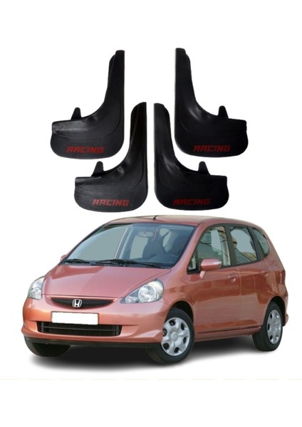 Honda Jazz 2002-2008 Uyumlu Racing Yazılı 4'lü Tozluk Çamurluk Paçalık Modifiye
