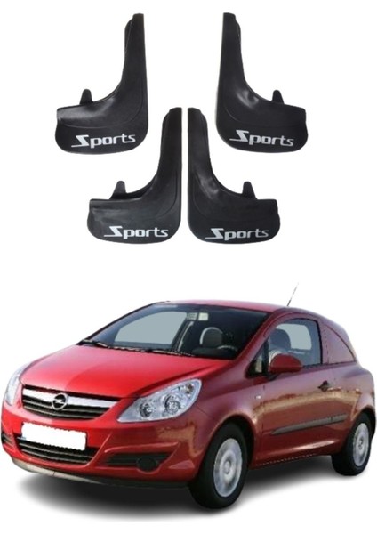 Opel Corsa Van 2007-2014 Uyumlu Sports Yazılı 4'lü Tozluk Çamurluk Paçalık Modifiye