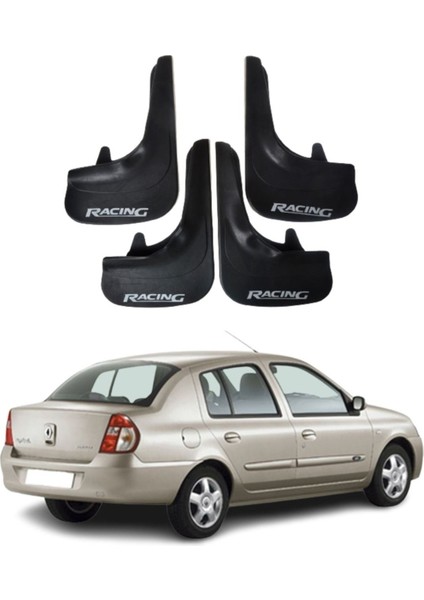 Renault Clio 2 Uyumlu Racing Yazılı 4'lü Tozluk Çamurluk Paçalık Modifiye