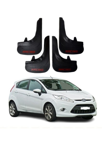 Ford Fiesta 2010-2017 Uyumlu Racing Yazılı 4'lü Tozluk Çamurluk Paçalık Modifiye