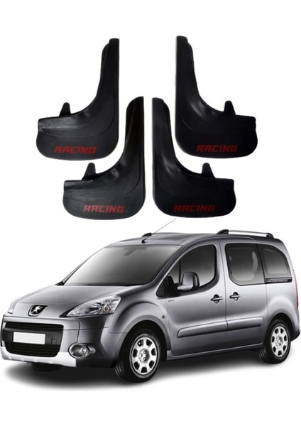 Peugeot Partner Uyumlu Racing Yazılı 4'lü Tozluk Çamurluk Paçalık Modifiye