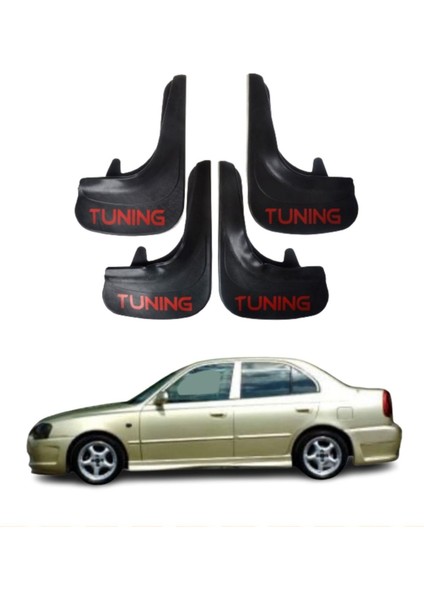 Hyundai Accent Milenyum Uyumlu Tuning Yazılı 4'lü Tozluk Çamurluk Paçalık Modifiye