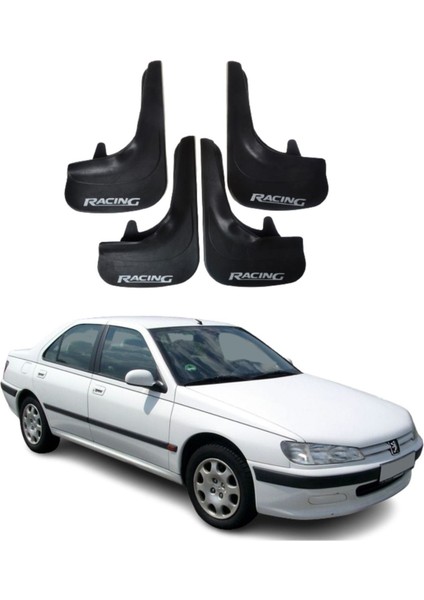 Peugeot 406 Uyumlu Racing Yazılı 4'lü Tozluk Çamurluk Paçalık Modifiye