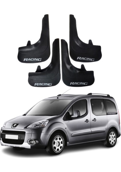 Peugeot Partner Uyumlu Racing Yazılı 4'lü Tozluk Çamurluk Paçalık Modifiye