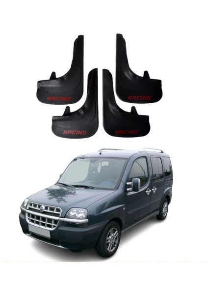 Fiat Doblo 2000-2010 Uyumlu Racing Yazılı 4'lü Tozluk Çamurluk Paçalık Modifiye