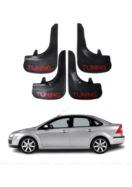 Ford Focus 2 Sd 2005-2011 Uyumlu Tuning Yazılı 4'lü Tozluk Çamurluk Paçalık Modifiye