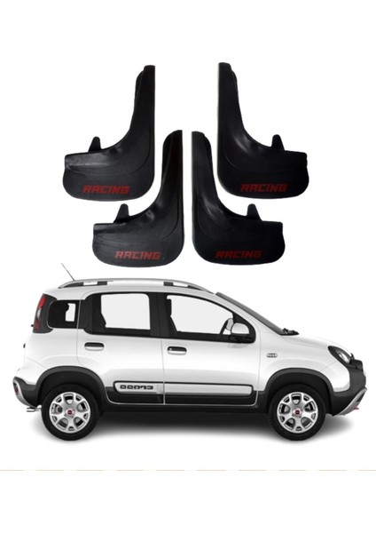 Fiat Panda Uyumlu Racing Yazılı 4'lü Tozluk Çamurluk Paçalık Modifiye