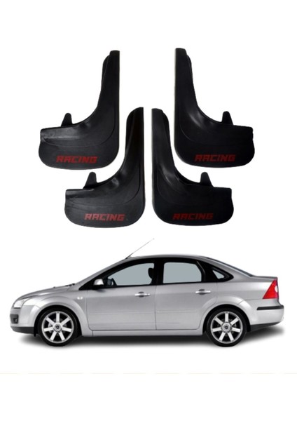 Ford Focus 2 Sd 2005-2011 Uyumlu Racing Yazılı 4'lü Tozluk Çamurluk Paçalık Modifiye