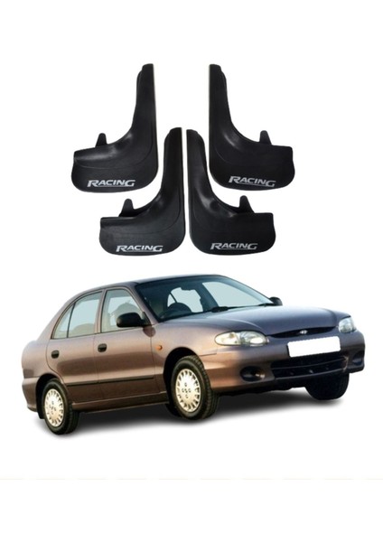 Hyundai Accent Yumurta Kasa Uyumlu Racing Yazılı 4'lü Tozluk Çamurluk Paçalık Modifiye
