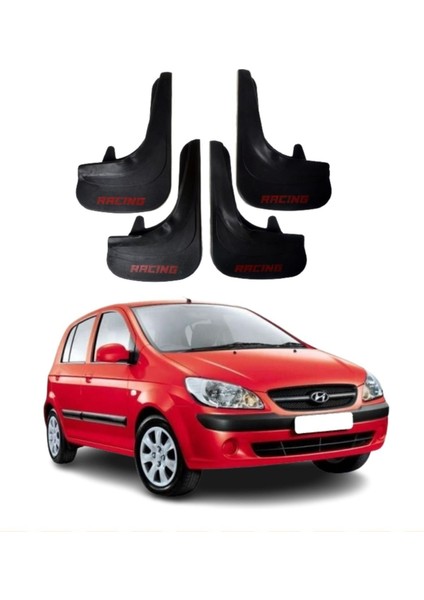 Hyundai Getz Tüm Kasalara Uyumlu Racing Yazılı 4'lü Tozluk Çamurluk Paçalık Modifiye